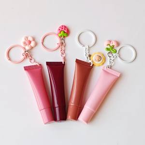 Tubo de bálsamo labial vacío rosa de 15 ml de marca privada, tubos de plástico cosméticos para crema de ojos, tubo de embalaje suave para brillo labial - Product Image 1