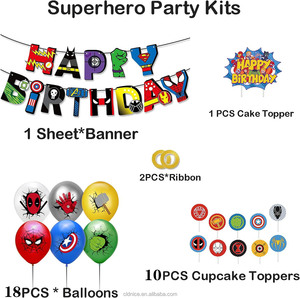 Bonita decoración de fiesta de cumpleaños de superhéroe, globo de <span class=keywords><strong>Los</strong></span> <span class=keywords><strong>Vengadores</strong></span>, Spiderman, Iron Man, Hulk, suministros para fiestas, <span class=keywords><strong>Banner</strong></span>, telón de fondo - Product Image 2