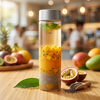 Bouteille de boisson en plastique transparent pour animaux de compagnie, 400 ml, 500 ml, 300 ml, en forme de cylindre, avec bouchon à vis, impression personnalisée colorée, bouteille d'eau minérale