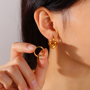 Fashion <b>Cuff</b> <b>Earrings</b> Geometric Heart Shape Zinc Alloy Stainless Steel Ear <b>Cuffs</b> Elegant Design For Daily Wear - Product Image 4