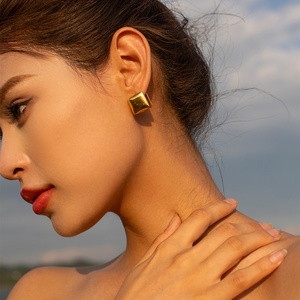 Ins anting-anting baja titanium kancing 2023, anting-anting desain niche merah jaringan temperamen mode baru kombinasi - Product Image 4