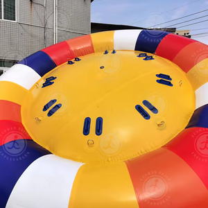 야외 물 게임 6-8 인 견인 가능 회전 물 모험 풍선 회전 UFO 디스코 보트 견인 튜브 - Product Image 5