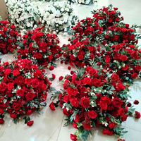 EG-WD94-2 80cm Faux Grande Boule De Fleur Bourgogne Centres De Table Soie Artificielle Boule De Fleur De Rose Rouge