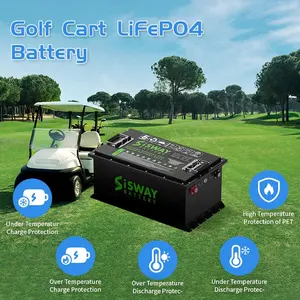 I-SWAY yüksek performans Golf arabası şarj edilebilir 48V 105Ah 150Ah LiFePO4 lityum Li-Ion pil paketi EZGO kulübü araba için