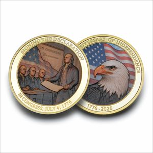 Moneta Commemorativa del 250° Anniversario Americano in Rame 999 Placcata Oro con Statua della Libertà, Moneta da Collezione - Product Image 3