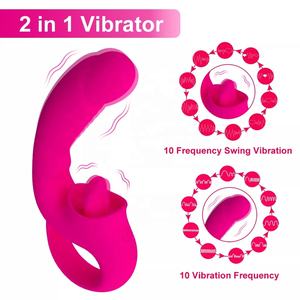 Großhandel Vibrator Sex-Spielzeug für Damen Vibrator Massagegerät 10 Frequenz leckende Zunge Vibrator - Product Image 3