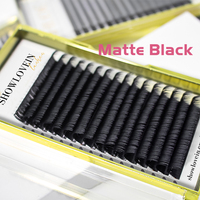 Extensions de cils en volume douces personnalisées de 6 à 25 mm, plateaux de 0,03, 0,05, 0,07 mm, noir mat, cachemire