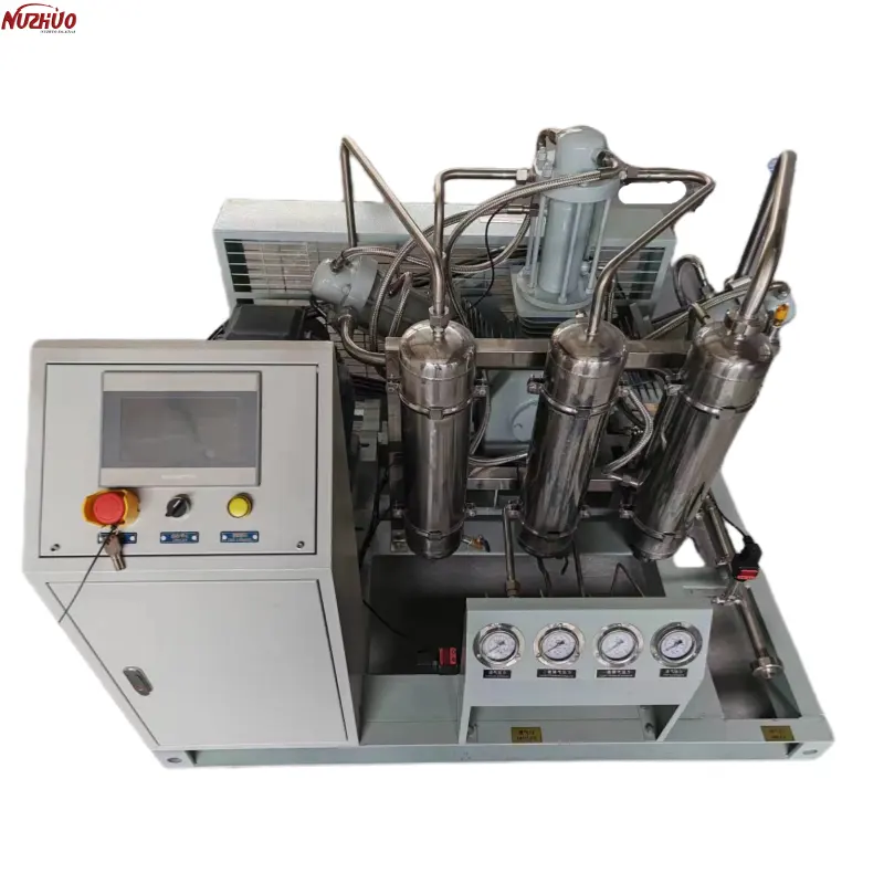 NUZHUO Factory Hot Sell Oxygen Plant Gas Fill Machine Digital 1-6 Stage Piston O2 Compressor N2 Booster