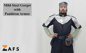 ชุดเกราะป้องกันโลหะยุคกลางทำจากเหล็กกอร์เก็ตแขนสะพายไหล่สไตล์นักรบไวกิ้ง - Product Image 4