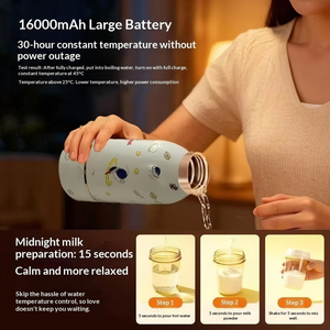 <span class=keywords><strong>Bouilloire</strong></span> portable USB 500 ml OEM/ODM pour bébé, chauffage sans fil 100 W, tasse de préparation de lait thermostatée en acier inoxydable 316 - Product Image 5