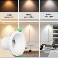 Downlight LED australien 10W 3CCT IP44 90mm COB Downlight orientable en aluminium éclairage intérieur commercial downlight projet domestique