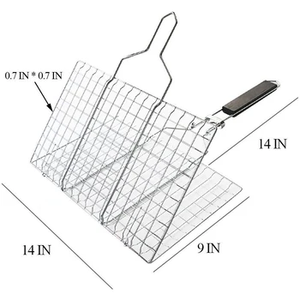 Hot Selling Welded Screen Non-stick Mesh Crispy <b>Tray</b> <b>BBQ</b> Grill Basket for Vegetables - Product Image 2