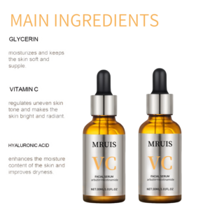 Sérum pour le visage jour-nuit anti-âge VC Ensemble de soins de <span class=keywords><strong>la</strong></span> <span class=keywords><strong>peau</strong></span> pour le visage bio Éclaircissant Clarifier Hydrater Boost Blanchiment GLYCERIN Fade - Product Image 2