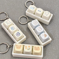 Mini porte-clés en forme de touche de clavier, style dessin animé mignon, sublimation par transfert thermique, logo personnalisé, bricolage, soulagement du stress, cadeau promotionnel