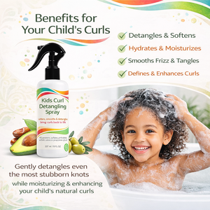 Spray Acondicionador Sin Enjuague para Niños de 8oz para Cabello Rizado, Desenredante para Rizos Sin Enredos con Queratina, Vitamina B5, Aceite de Oliva y Jojoba - Product Image 5