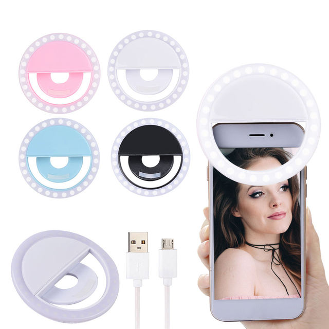 Mobile Selfie Clip-On Ring Light 36 LED Bulbs 3 Level Portable Design Custom Logo LED Fill Light Photography Lighting for Phone