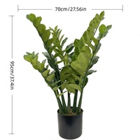 Arbre à argent Zamiifolia réaliste en gros, prix bas, plante artificielle en plastique pour la décoration de la maison