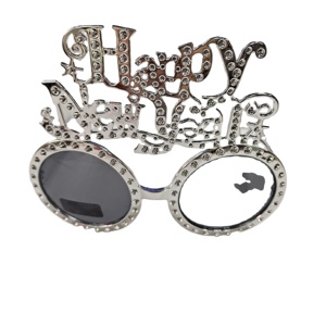Lunettes de soleil dorées et argentées pour le réveillon du Nouvel An 2020, décoration de Noël, lunettes de fête du Nouvel An - Product Image 2