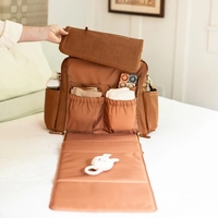 Mochila de Lujo para Pañales de Bebé con Cambiador Plegable, Compartimento para Portátil, Funda para Carro, Bolsillos Aislantes para Biberones, Ideal para Viajes