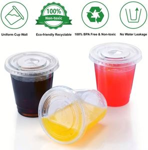 Gobelets en plastique PET jetables transparents personnalisés de 8 oz avec couvercles pour événements - Product Image 3