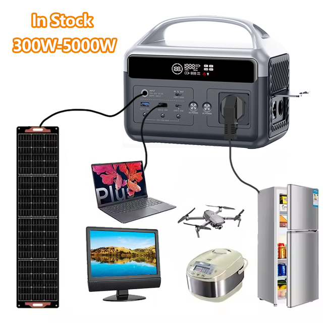 Portable 110v 220v Home Camping Power Station 5000w 3000w 2400w 1500w 600w 500w 300w Solar Panel Generator