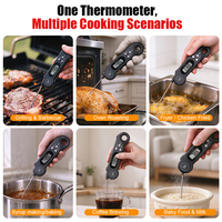 Thermomètre à viande numérique professionnel à lecture instantanée, thermomètre alimentaire LCD haute précision, rétroéclairé, pour barbecue, cuisine, grill, plastique, ODM