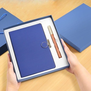 Wholesale Custom Leather Journal <b>Diary</b> <b>Notebook</b> Set Luxury Business Office Promotional Corporate Gift Items With Pen - Product Image 1