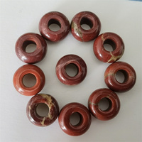 Meilleures ventes perles de jaspe rouge breloque en cristal avec trous de 14x8mm pour bijoux pierres naturelles perles à gros trous