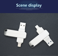 Clés USB multifonctionnelles en métal, interface 2-en-1 2.0 Type-C, 8 Go-2 To, clés USB pour iPhone Android imprimées