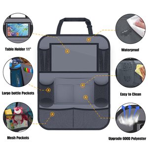 Fabrieks-custom 2-<span class=keywords><strong>pack</strong></span> draagbare auto achterbank organizer met 9 opbergvakken, rugleuningbeschermers, 11 inch tafelhouder, Oxford materiaal - Product Image 2