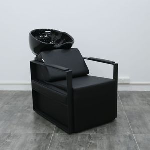 Station de lavage de cheveux moderne personnalisée, très demandée, pour salon de coiffure et institut de beauté, avec fauteuil de shampoing et bac en céramique - Product Image 2