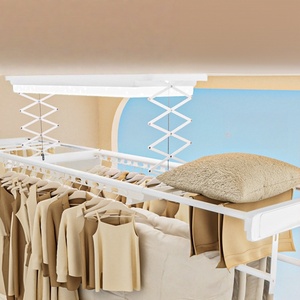 Séchoir électrique métallique intelligent pour balcon, télécommandé par la voix, avec éclairage, élévateur télescopique et séchage automatique à l'air - Product Image 3