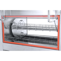 Four à rôtir au gaz pour poulet en acier inoxydable 8-12 poulets, machine à poulet rôti, barbecue rotatif
