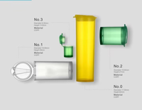 Nouveau modèle de mini poubelle à rabat en plastique PP contenant de poudre, utilisé pour les cosmétiques, emballage d'échantillon mini pot