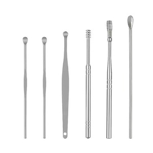 Cuchara para limpiar los oídos, rastrillo, limpiador de oídos, juego de seis piezas, juego completo de cucharas para limpiar los oídos, limpiador de oídos en espiral de estilo antiguo - Product Image 4