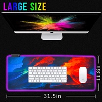 Grand tapis de souris sans fil vierge à LED RVB avec impression personnalisée tapis de bureau d'ordinateur pour cadeaux tissu OEM tapis de souris de jeu antidérapant