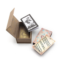 Jeu de cartes de tarot personnalisé imprimé en usine, cartes de travail ombreuses de qualité supérieure, bord doré, avec guide inclus