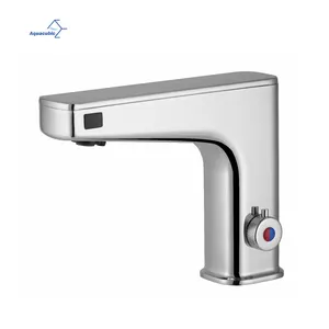 Automatic Touchless Bathroom Sink Faucet Single Hole Smart Infrared Wave Motion Sensor Brass Mixer Tap with Soap Dispenser