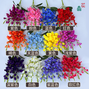 ดอกกลาดิโอลัสประดิษฐ์แบบห้าก้าน ขนาด 62 ซม. สีม่วง ทำจากผ้าไหม สำหรับตกแต่งบ้าน - Product Image 2