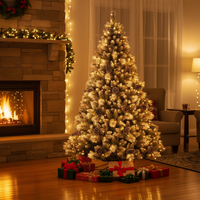 Superbe sapin de Noël artificiel en PVC épais et magnifique, motif nouveau, pour intérieur et extérieur, 1,5m-3m, personnalisable