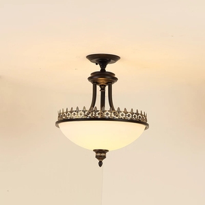 <span class=keywords><strong>Plafonnier</strong></span> Led <span class=keywords><strong>en</strong></span> verre <span class=keywords><strong>en</strong></span> fer forgé, luminaire de style américain, luminaire de plafond, idéal pour une chambre à coucher, une cuisine ou un salon - Product Image 1