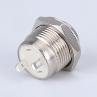 Interrupteur miniature LED 12 mm, interrupteur miniature IP67CE étanche, maintien en position, verrouillage automatique, pieds à broches, interrupteur à bouton poussoir métallique avec lumière