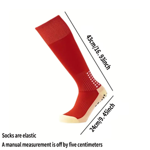 Fashion Anti-slip Sport Soccer <strong>Socks</strong> Soft <strong>Socks</strong> Adults <strong>Football</strong> <strong>Socks</strong> <strong>Red</strong> Color - Product Image 4