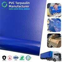 Tela de Vinilo de PVC de 900 g/m² Resistente al Fuego, Impermeable y a Prueba de Lluvia para Cortinas Laterales de Camiones