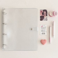 Classeur à anneaux transparent A4 à 4 trous, couverture en PVC pour carnet, journal, classeur de budget, dossier à feuilles mobiles