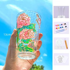 Kit de pintura de copa de cristal de colores DIY con 12 colores, paleta de pinceles de pintura acrílica, ilustraciones creativas, Kit de Pintura Artística DIY para niños - Product Image 6