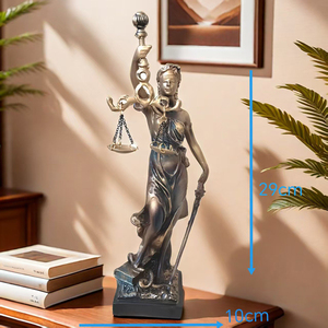 Sculpture en résine de la déesse Thémi, déesse de la justice, en bronze antique, statue de la Justice pour la décoration de la maison, le bureau, la bibliothèque, la décoration de cabinet d'avocats - Product Image 6