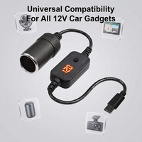 Adaptateur USB-C mâle vers prise allume-cigare 12V 4A, câble d'alimentation 18W pour caméra embarquée, éclairage LED de voiture et GPS (1 pièce)