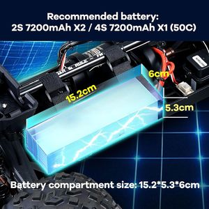 Coche RC Profesional con Licencia Oficial FMS FMT10 <span class=keywords><strong>1</strong></span>/10 4WD, Chasis Metálico, Torre de Amortiguadores CNC, <span class=keywords><strong>3</strong></span> Diferenciales, Truggy Eléctrico sin Escobillas - Product Image 6