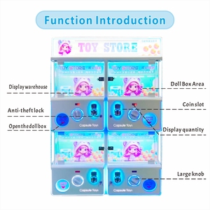 Máquina recreativa popular con monedas, 4 en 1, con tragamonedas, construcción de plástico, 1 año de garantía, juguetes de muñecas de la suerte para niños - Product Image 1
